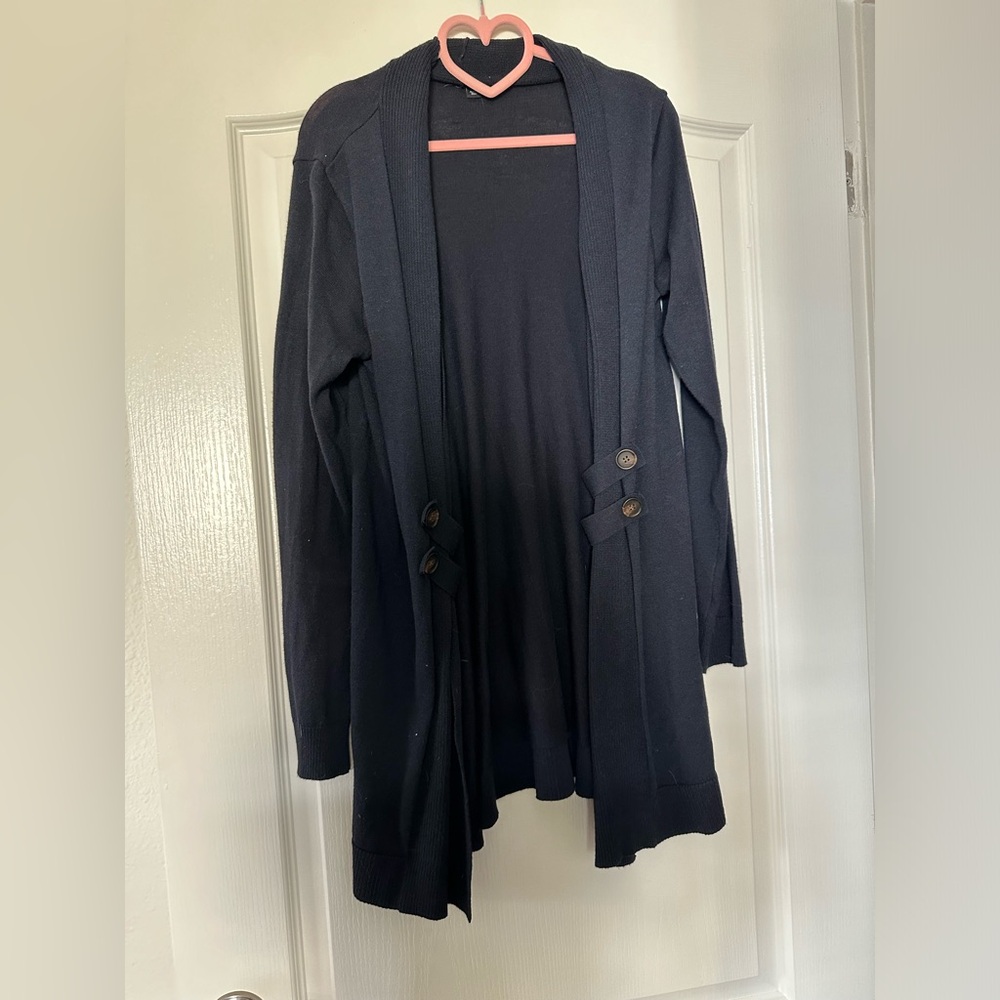 Navy Blue long cardi-super cute (boutique purchase) Sixe M